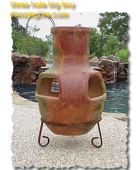 chiminea, clay chiminea,