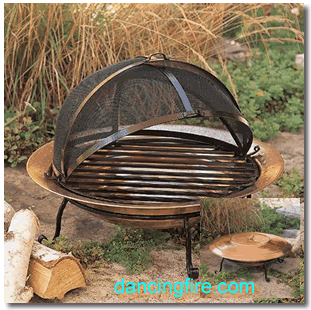 copper fire pit safety screen
