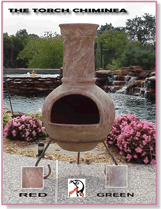 chiminea, clay chiminea, pinion wood